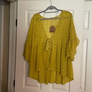 NWT boutique brand Kori tie front kimono size M